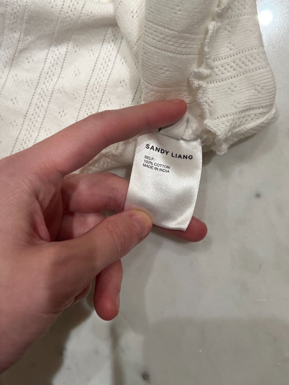 Sandy Liang White Shorty Miniskirt in Oat Milk Size XS - Picture 5 of 5